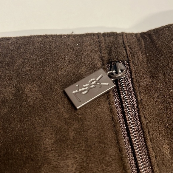 Yves Saint Laurent Dark Brown Suede Clutch - Picture 5 of 10
